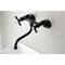 Kingston Brass KS116MB Essex Two Handle Wall Mount Bathroom Faucet, Matte Black KS116MB - alternate 2
